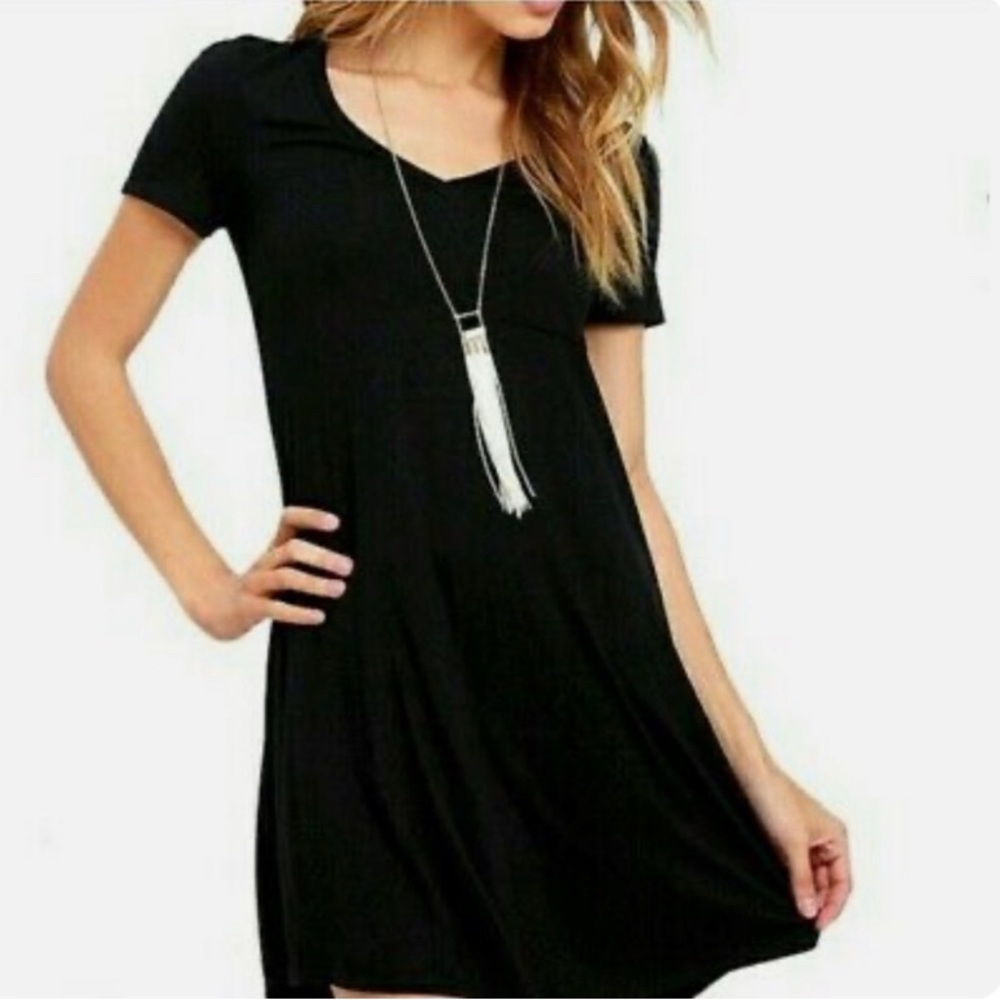 Anthropologie Cloth & Stone Black T-Shirt Dress